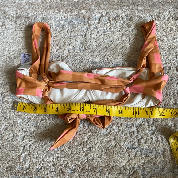 L*Space Seasta Surf Camellia Gingham Plaid Bikini Top Swim Tie Back Underwired - Picture 5 of 7